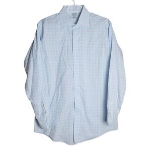 Brooks Brothers‎ Mens Shirt 15.5-33 Main Store Supima Cotton Blue Plaid Button